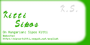 kitti sipos business card